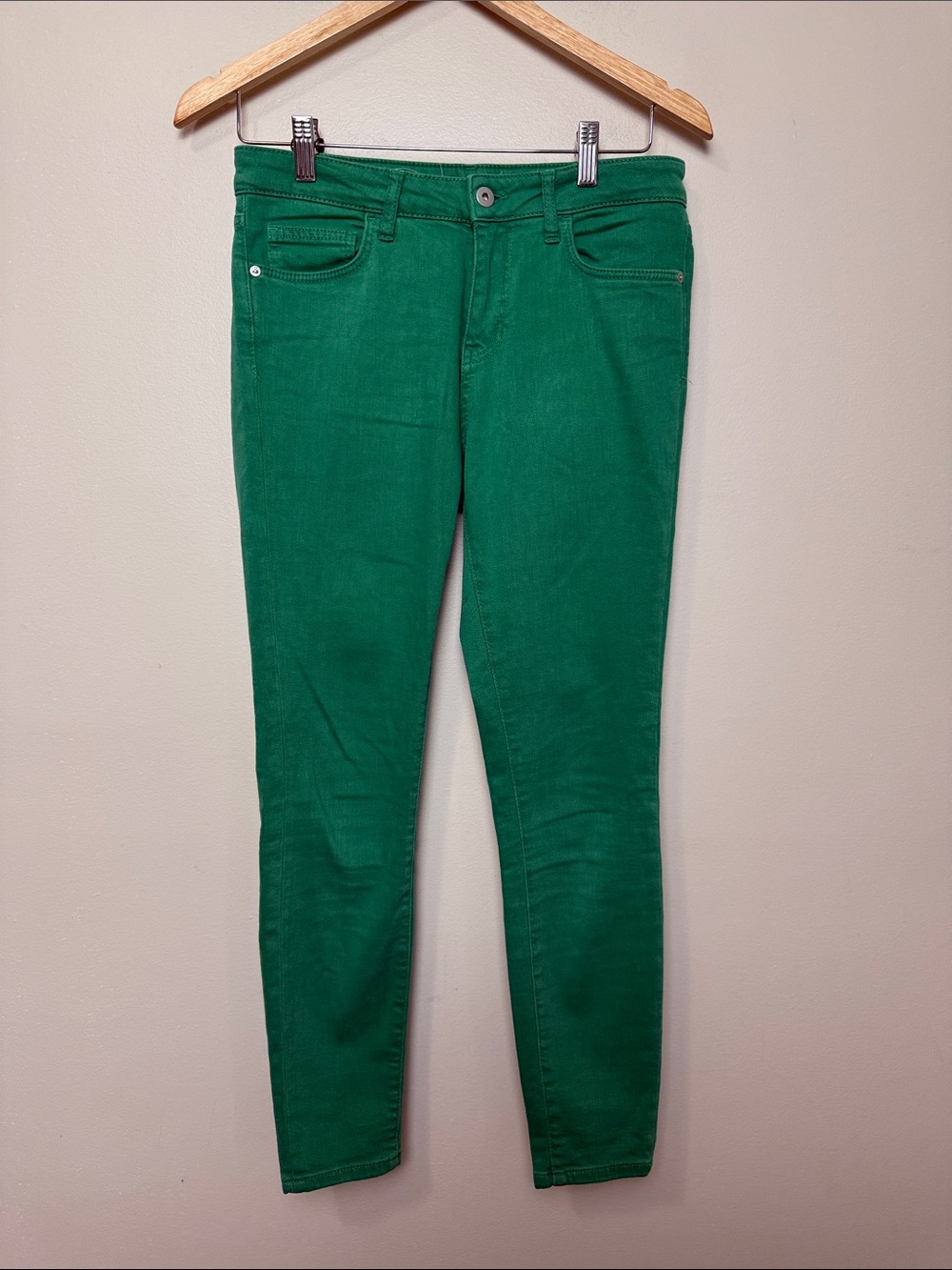Anthropologie Pilcro and Letterpress Emerald Green Skinny Jeans size 27